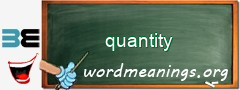 WordMeaning blackboard for quantity